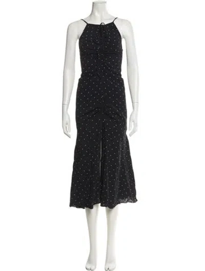 Pre-owned Alice Mccall Polka Dot Print Long Dress In Black
