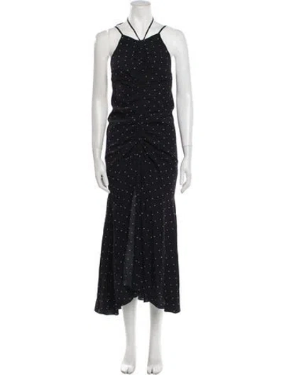Pre-owned Alice Mccall Polka Dot Print Long Dress In Black