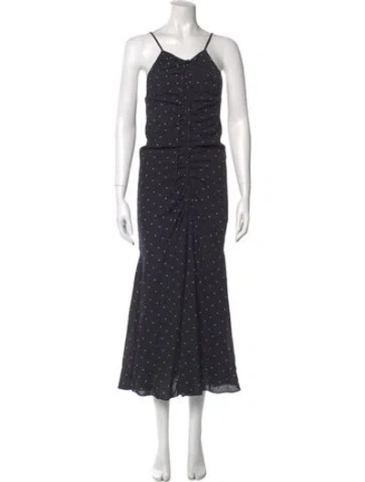 Pre-owned Alice Mccall Polka Dot Print Long Dress In Gray