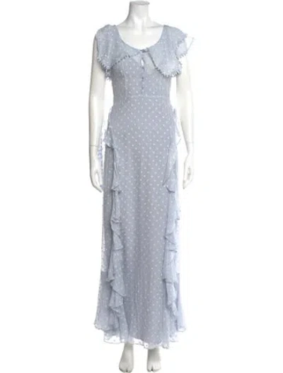 Pre-owned Alice Mccall Polka Dot Print Long Dress W/ Tags In Blue