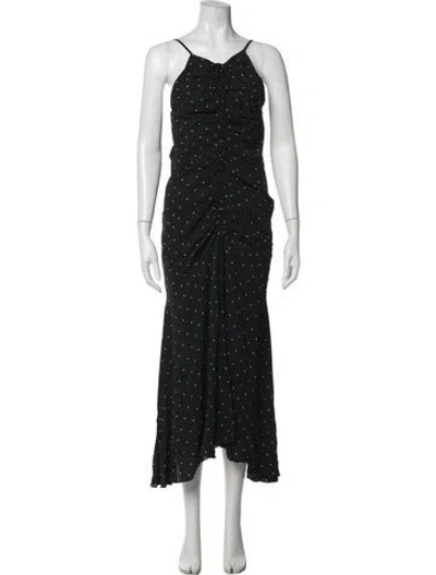 Pre-owned Alice Mccall Polka Dot Print Midi Length Dress In Black