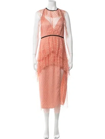 Pre-owned Alice Mccall Polka Dot Print Midi Length Dress W/ Tags In Orange