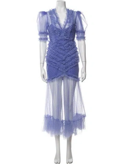 Pre-owned Alice Mccall Polka Dot Print Midi Length Dress W/ Tags In Purple