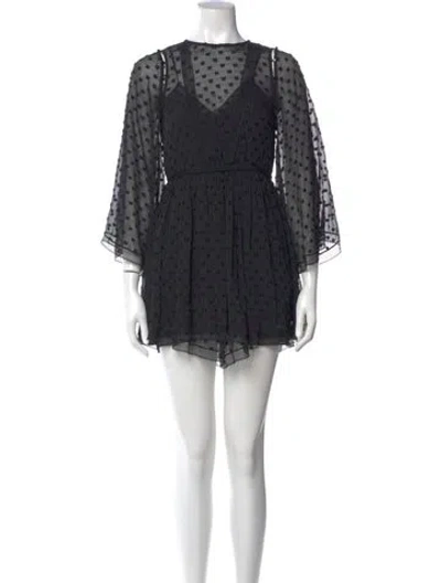 Pre-owned Alice Mccall Polka Dot Print Mini Dress In Black