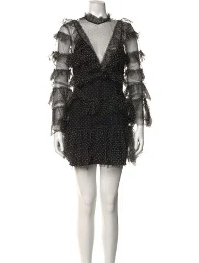 Pre-owned Alice Mccall Polka Dot Print Mini Dress In Black