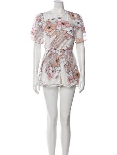 Pre-owned Alice Mccall Printed Crew Neck Romper In Multi