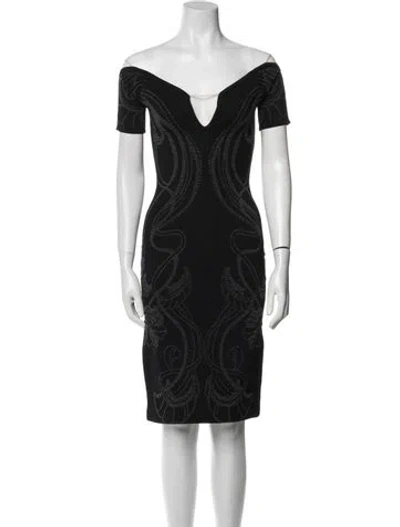 Pre-owned Alice Mccall Printed Knee-length Dress In Black