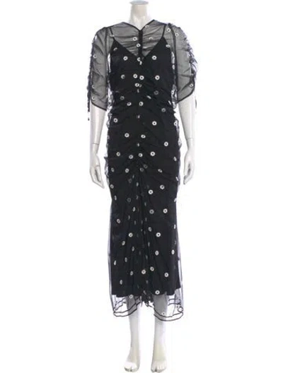 Pre-owned Alice Mccall Printed Long Dress In Black