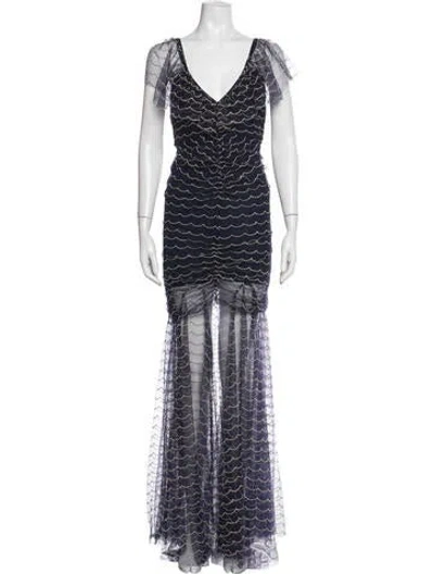 Pre-owned Alice Mccall Printed Long Dress W/ Tags In Blue