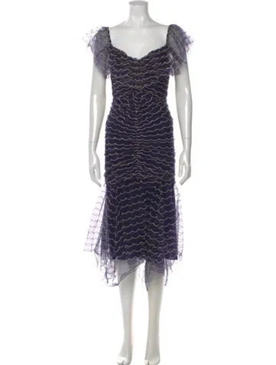 Pre-owned Alice Mccall Printed Midi Length Dress In Blue