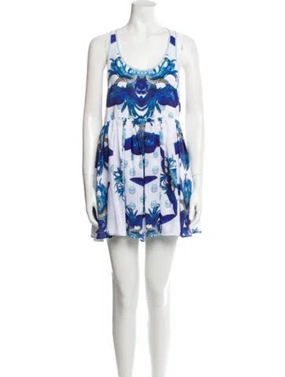 Pre-owned Alice Mccall Printed Mini Dress In Blue