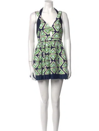 Pre-owned Alice Mccall Printed Mini Dress In Blue