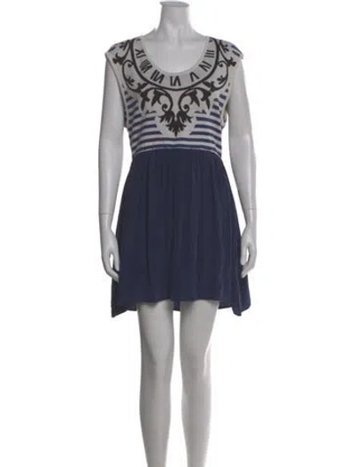 Pre-owned Alice Mccall Printed Mini Dress In Blue