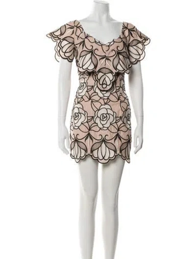 Pre-owned Alice Mccall Printed Mini Dress In Neutral