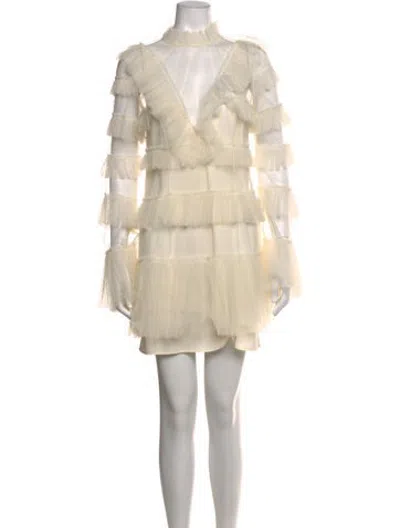 Pre-owned Alice Mccall Printed Mini Dress In Neutrals