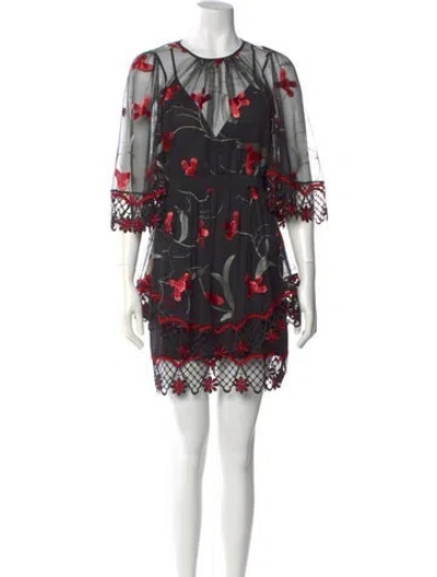 Pre-owned Alice Mccall Printed Mini Dress W/ Tags In Black