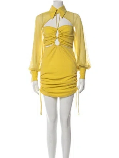 Pre-owned Alice Mccall Printed Mini Dress W/ Tags In Yellow