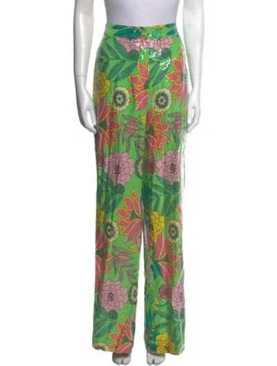 Pre-owned Alice Mccall Printed Wide Leg Pants W/ Tags In Green