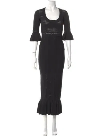 Pre-owned Alice Mccall Scoop Neck Long Dress In Black