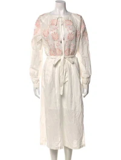 Pre-owned Alice Mccall Scoop Neck Midi Length Dress In Neutral