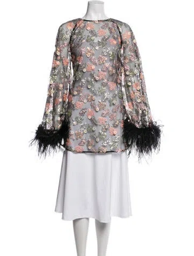 Pre-owned Alice Mccall Sequin Floral Print Jacket In Multicolor