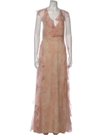 Pre-owned Alice Mccall Silk Long Dress In Pink