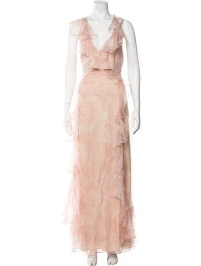Pre-owned Alice Mccall Silk Long Dress In Pink