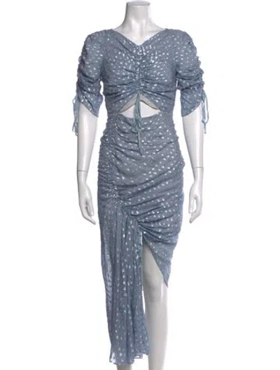 Pre-owned Alice Mccall Silk Midi Length Dress In Blue/metallic
