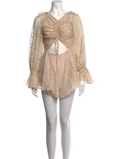 Pre-owned Alice Mccall Silk Mini Dress W/ Tags In Neutrals