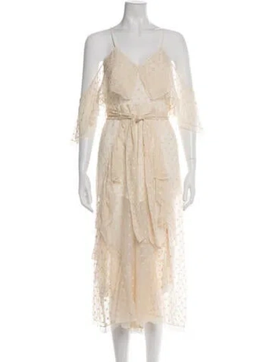 Pre-owned Alice Mccall Silk Printed Jumpsuit In Neutrals