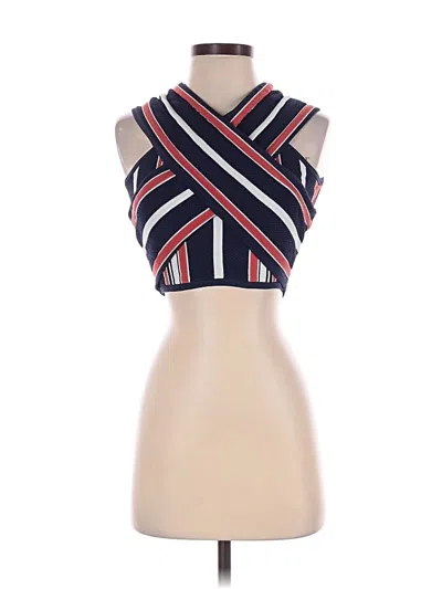Pre-owned Alice Mccall Sleeveless Top Blue Halter Neckline Tops