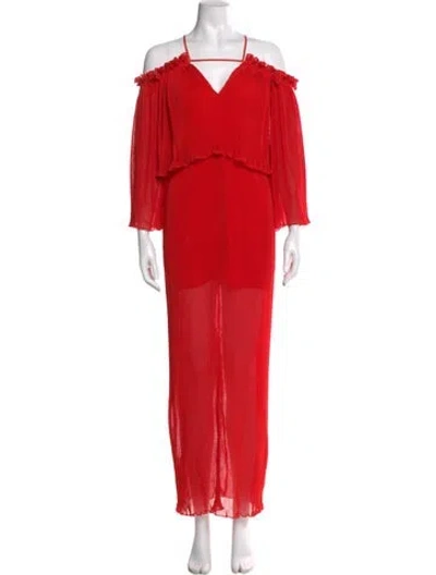 Pre-owned Alice Mccall Square Neckline Long Dress In Red