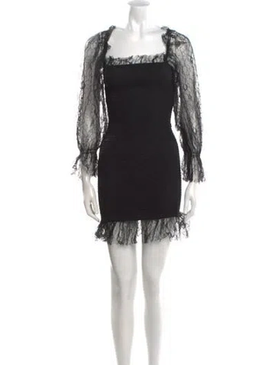 Pre-owned Alice Mccall Square Neckline Mini Dress In Black