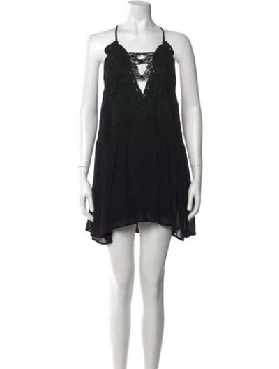 Pre-owned Alice Mccall Square Neckline Mini Dress In Black