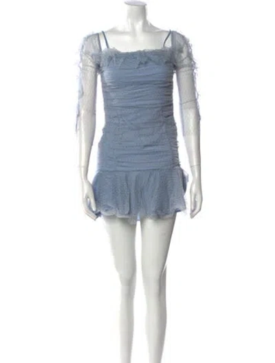 Pre-owned Alice Mccall Square Neckline Mini Dress In Blue