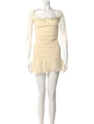 Pre-owned Alice Mccall Square Neckline Mini Dress In Neutral