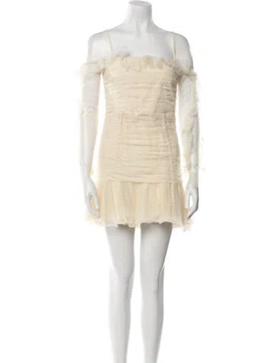 Pre-owned Alice Mccall Square Neckline Mini Dress In Neutral