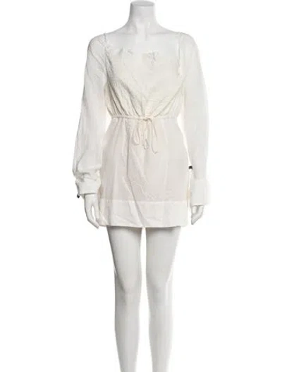 Pre-owned Alice Mccall Square Neckline Mini Dress In White