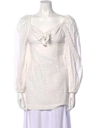Pre-owned Alice Mccall Square Neckline Mini Dress In White
