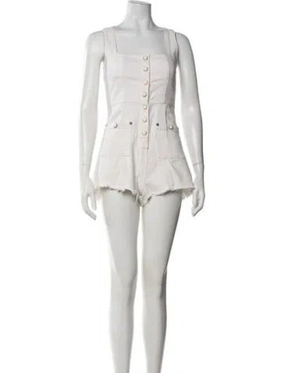 Pre-owned Alice Mccall Square Neckline Romper In Neutrals