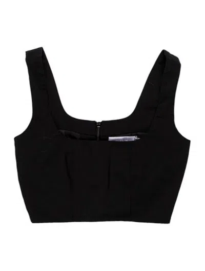 Pre-owned Alice Mccall Square Neckline Sleeveless Crop Top In Black