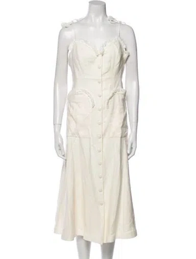 Pre-owned Alice Mccall Strapless Midi Length Dress In Neutral