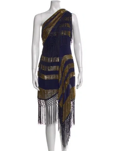 Pre-owned Alice Mccall Striped Midi Length Dress