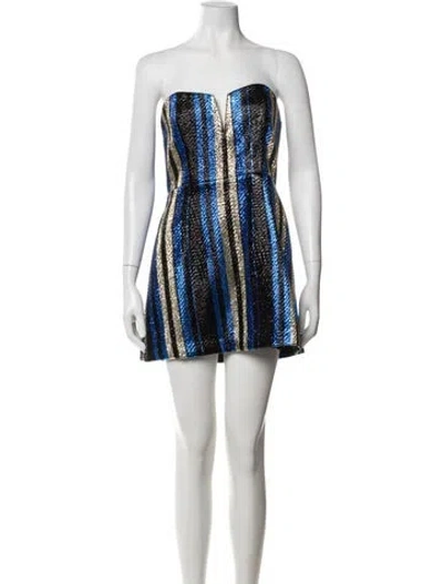 Pre-owned Alice Mccall Striped Mini Dress In Blue