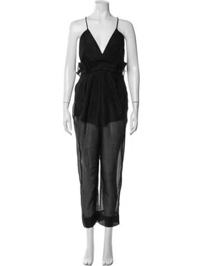 Pre-owned Alice Mccall V-neck Jumpsuit In Black