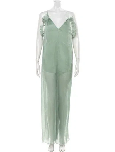 Pre-owned Alice Mccall V-neck Jumpsuit In Green
