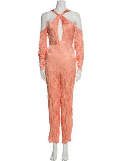 Pre-owned Alice Mccall V-neck Jumpsuit In Orange