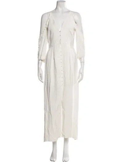 Pre-owned Alice Mccall V-neck Long Dress In Neutral