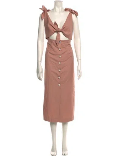 Pre-owned Alice Mccall V-neck Long Dress In Pink