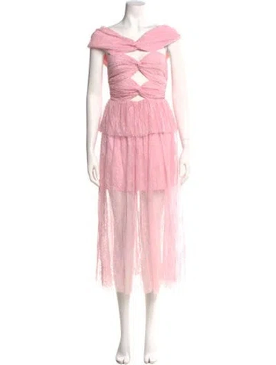 Pre-owned Alice Mccall V-neck Long Dress In Pink